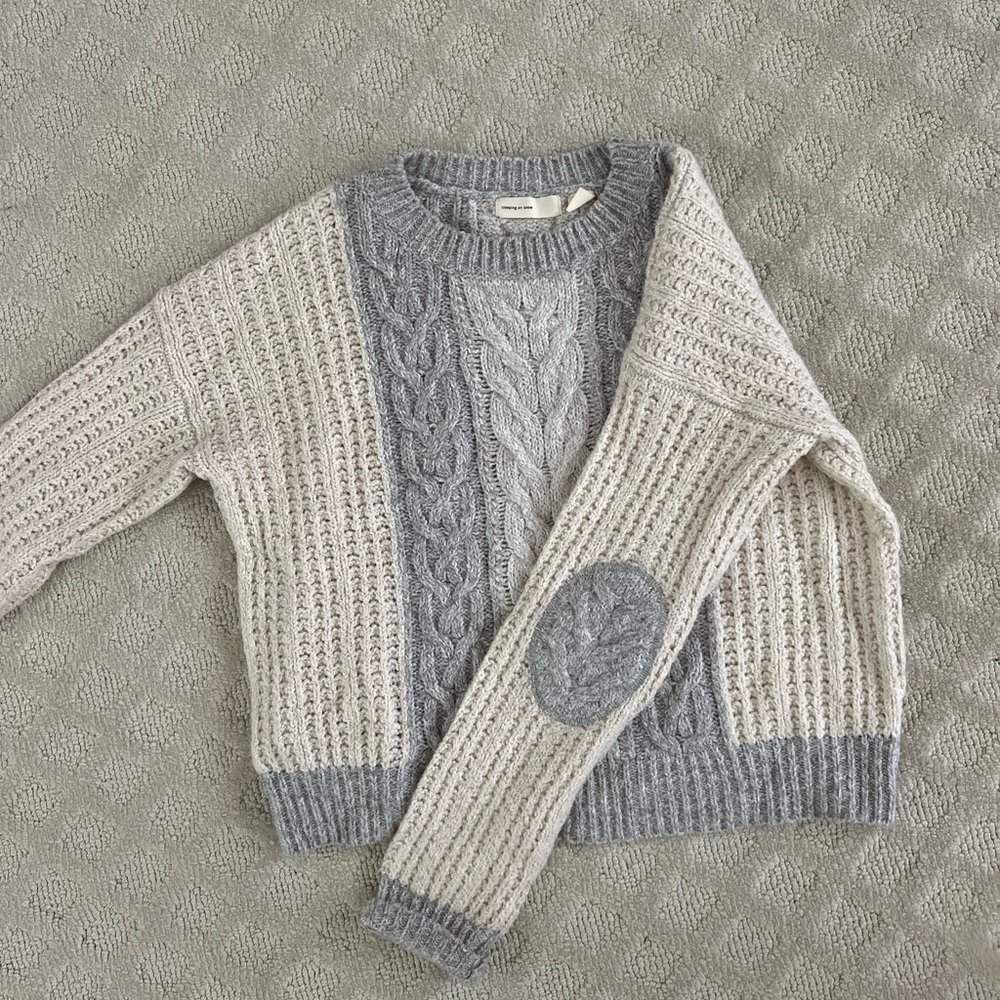 Cream and Blue Sweater